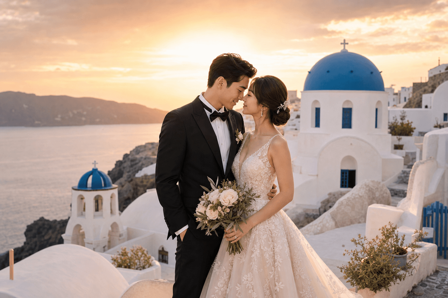 Santorini wedding portrait preset